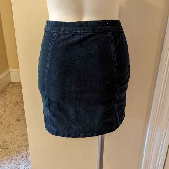Altar'd State dark teal snap front corduroy mini skirt size xs - Picture 3 of 8